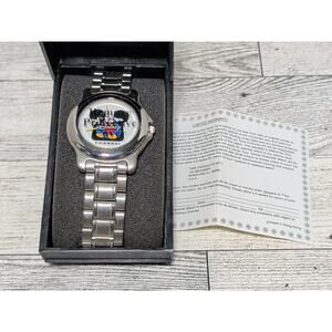 Vintage Disney Channel Mickey Mouse Watch Silver Band New In Box